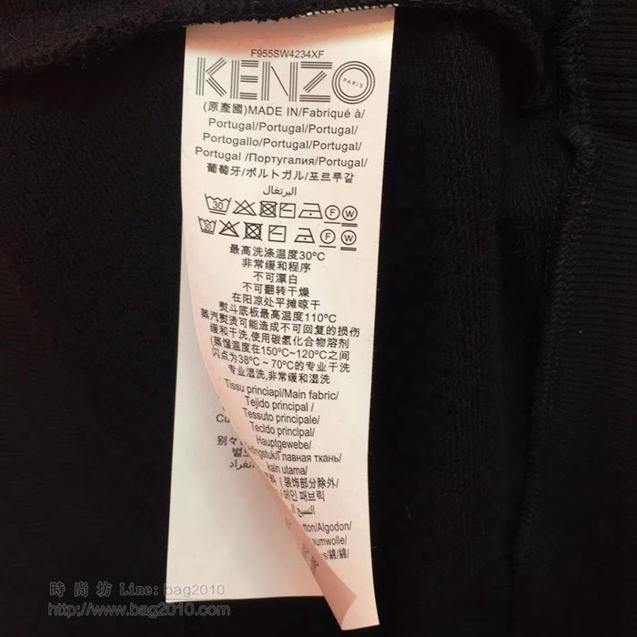 Kenzo 19/20FW新款 最高品質 高田賢三連帽套頭黑色衛衣 男士秋季最新單品  tzy2349